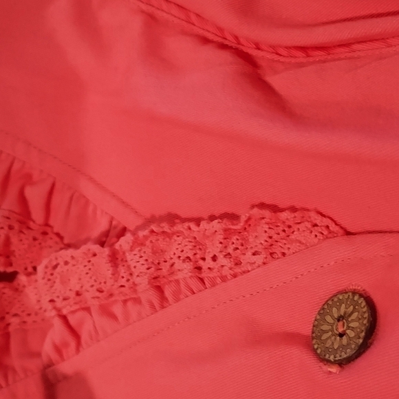 Coldwater Creek Casual tangerine denim long sleeve button fitted Jacket SZ 10 - Picture 7 of 8